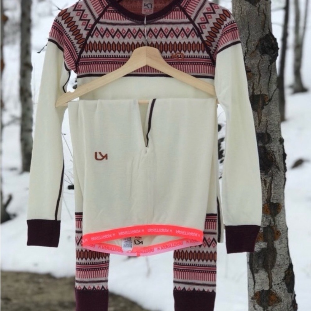 Kari Traa Cream, Burgundy & Pink Nordic Base Layer Set